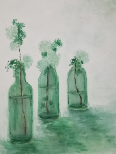 <b>Green</b><br>Oil on paper. 2019