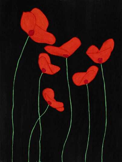 <b>Poppies</b><br>Acrylic on paper. 2014-2015