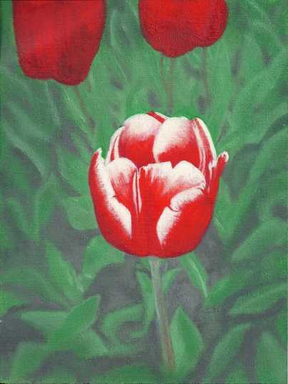 <b>Tulip season. Britzer Garten</b><br>Oil on paper. 2015