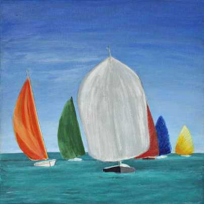 <b>Summer Sailing</b><br>Lieber Ivan Collection<br>Acrylic on canvas. 2015